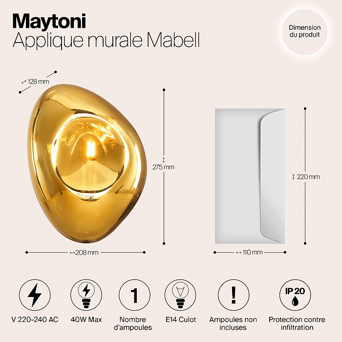 Бра Maytoni MOD306WL-01G