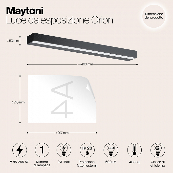 Интерьерная подсветка Maytoni MIR011WL-L9B4K