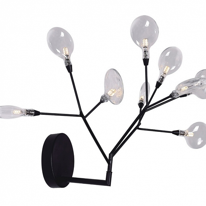 Бра Crystal Lux EVITA AP9 BLACK/TRANSPARENT